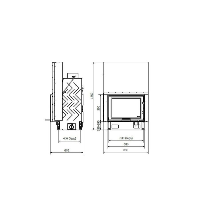 Insert de cheminée 80 CM LD EVO 8-14kW design haut de gamme