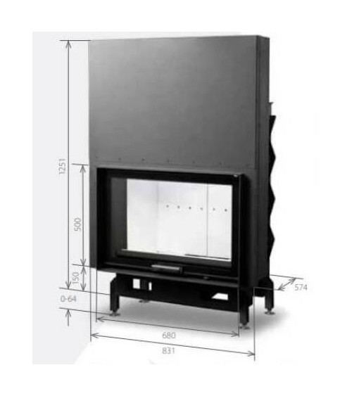 Inserto para chimenea 80 CM LD EVO 8-14kW diseño de alta gama