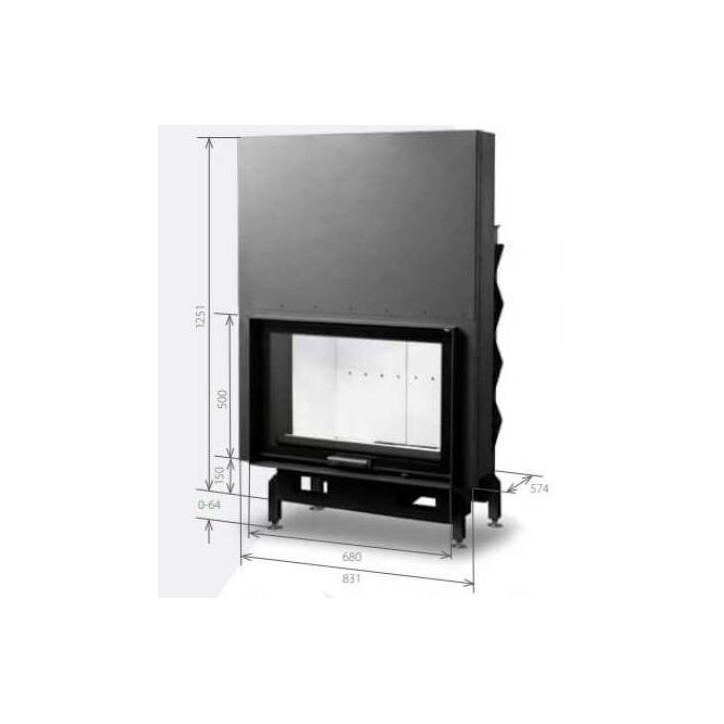 Inserto per camino 80 CM LD EVO 8-14kW design di alto livello