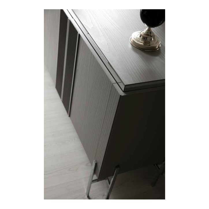 Buffet ALYA 4 portes 220 cm gris