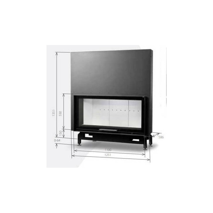 Insert de cheminée 130 cm EVO LD d200 21kW