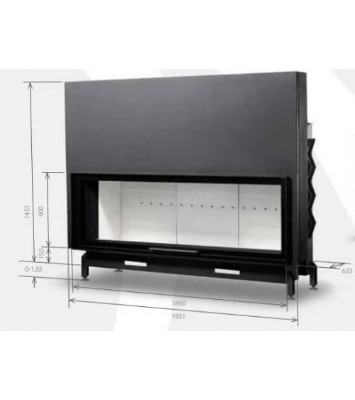 Insert de cheminée 200 EVO LD d300 196 CM 12-20kW design haut de gamme