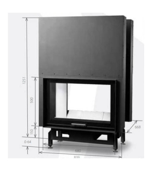 Inserto per camino a doppia faccia tunnel 80 EVO LD TUNNEL 84 CM 6-12kW design di alto livello