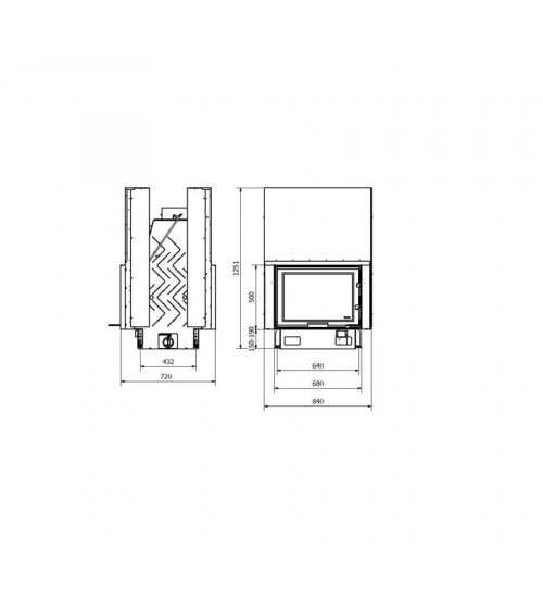 Inserto para chimenea 80 EVO LD TUNNEL 84 CM 6-12kW diseño de alta gama