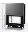 Inserto per camino a doppia faccia tunnel 130 EVO LD TUNNEL d200 126 CM 8-14kW design di alto livello