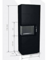 Insert de cheminée 60 BCG L meuble noir 2+2  70x180 CM 4-6 kW