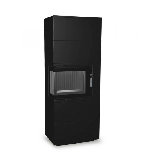 Insert de cheminée 60 BCG L meuble noir 2+2  70x180 CM 4-6 kW