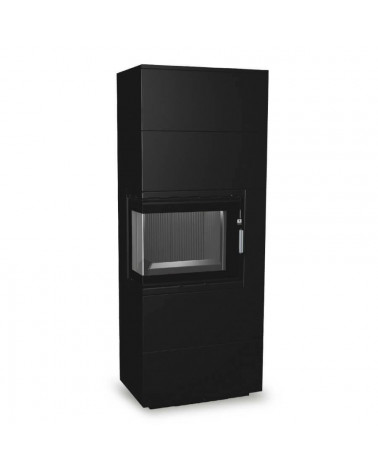 Insert de cheminée 60 BCG L meuble noir 2+2  70x180 CM 4-6 kW
