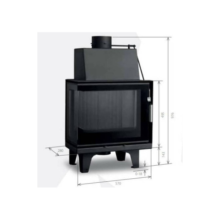 Insert de cheminée 60 B CGL d150 57 CM 6kW Insert de cheminée 60 B CGL d150 57 CM 6kW