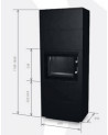 Insert de cheminée 60 B meuble noir 2+2  70x179 CM 4-6 kW
