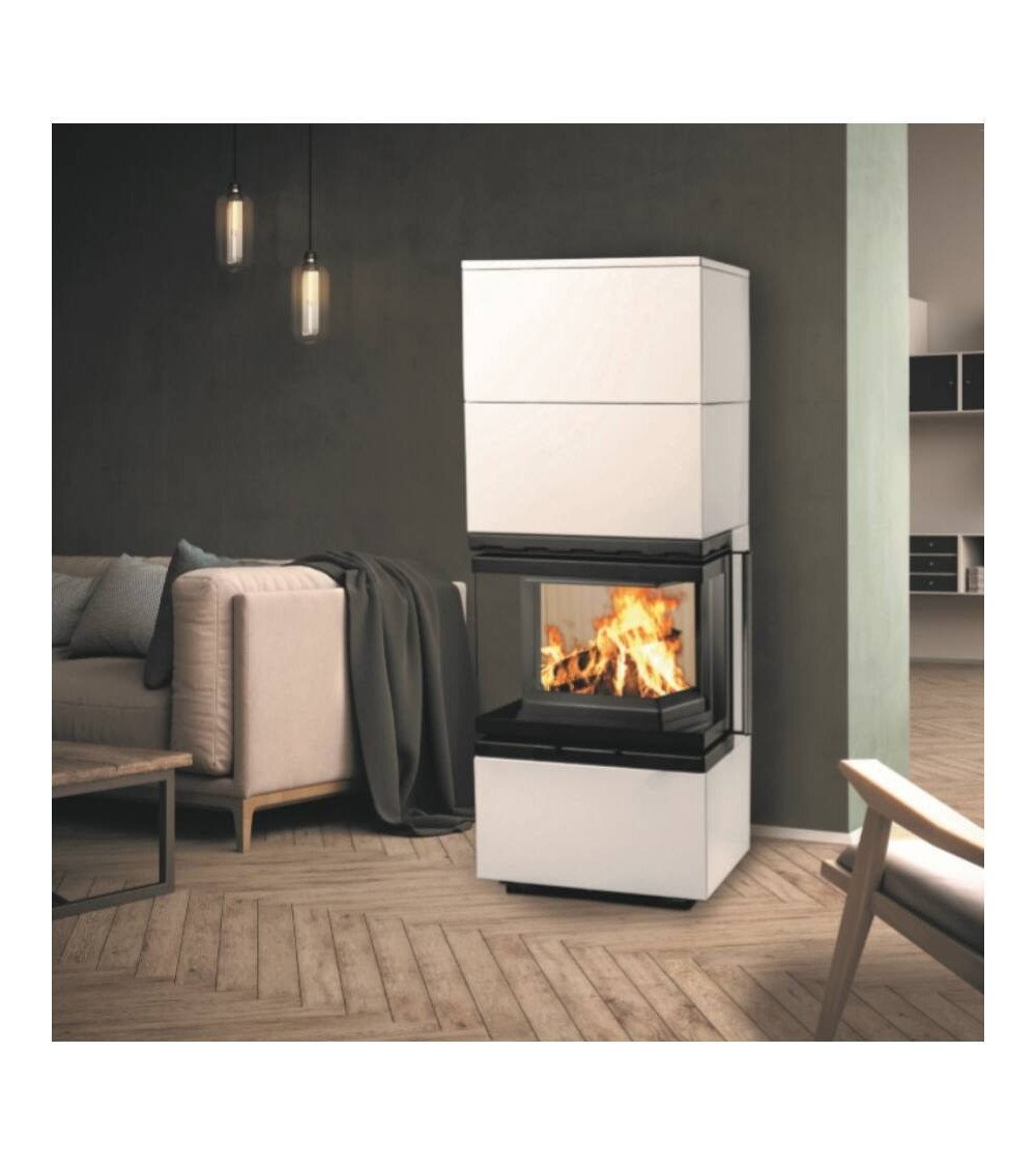 Inserto per caminetto 60 B bianco 2+2 70x179 CM 4-6 kW