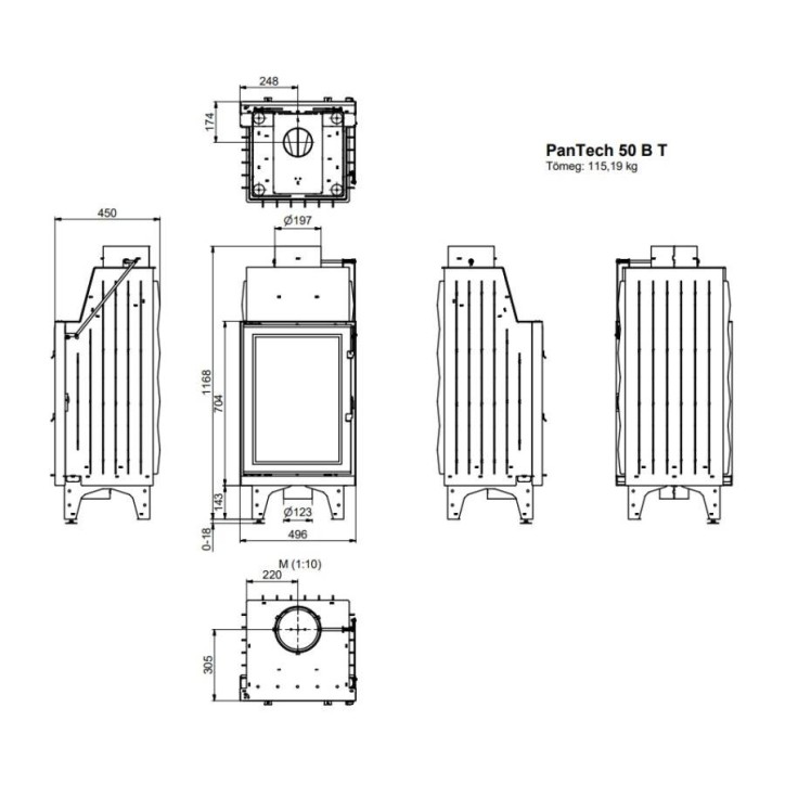 Insert de cheminée 50 CM BT 7 kW Insert de cheminée 50 CM BT 7 kW
