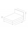 Cama cofre + cabecero MOTYA 160x200 cm gris claro