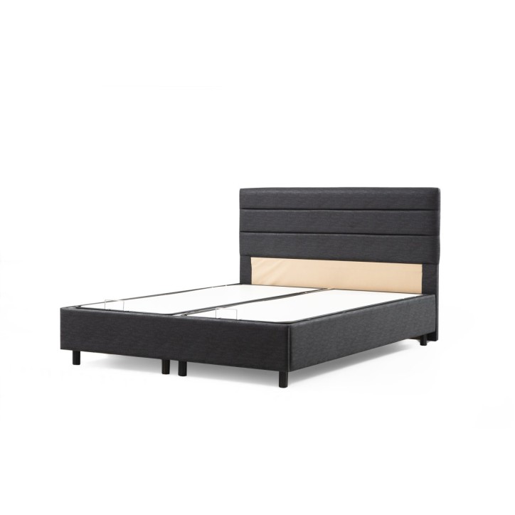 LIT coffre + tête de lit MOTYA 160x200 cm anthracite