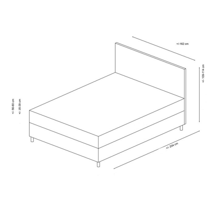 LIT coffre + tête de lit MOTYA 160x200 cm anthracite