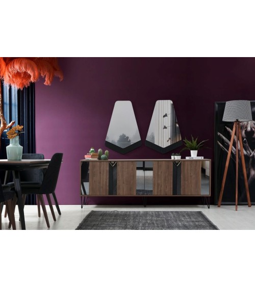 Salle à manger SOPHIA bois et miroir