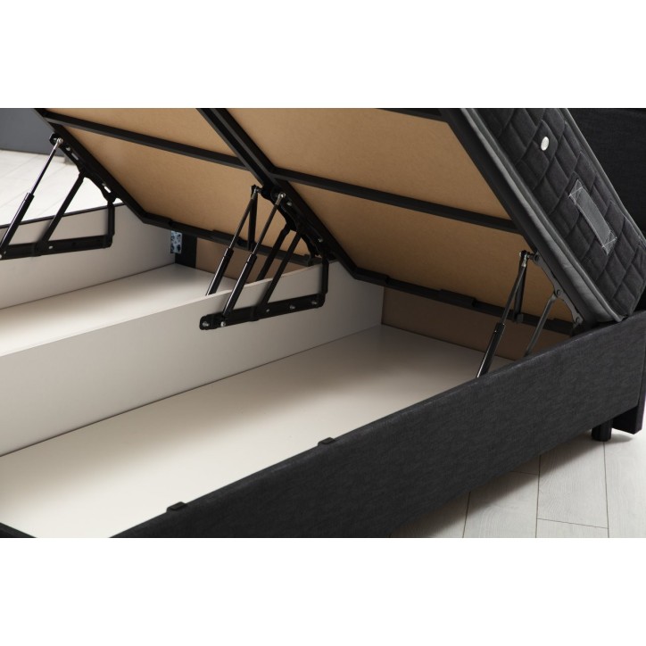 LIT coffre + tête de lit VITALIA 160x200 cm anthracite