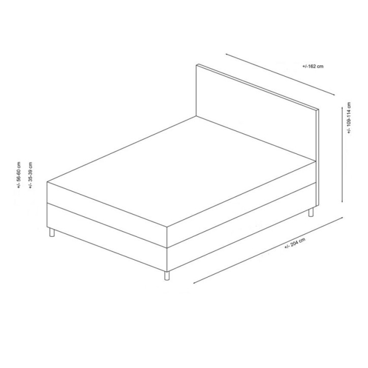 LIT coffre + tête de lit VITALIA 160x200 cm anthracite