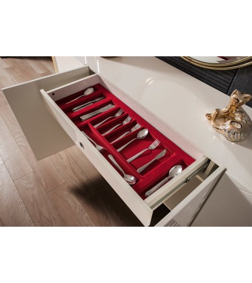 Salle à manger GOLDSTAR blanc et métal doré