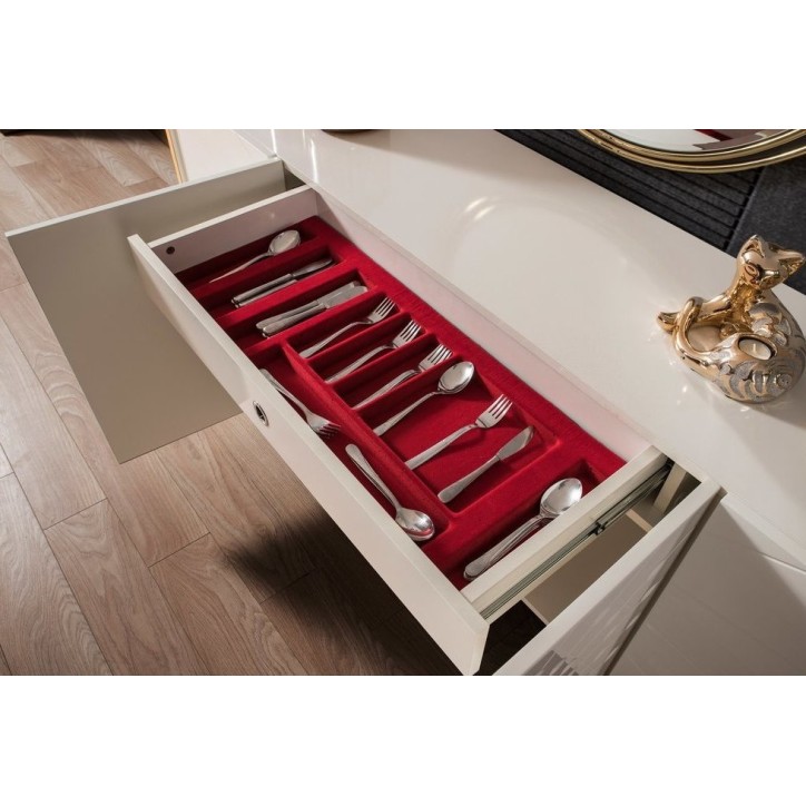 Salle à manger GOLDSTAR blanc et métal doré