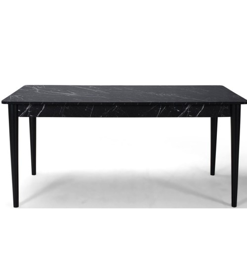 Salle à manger TAR bois et effet marbre noir