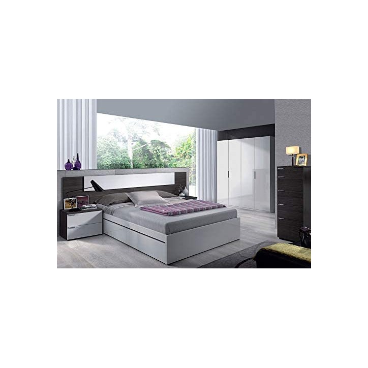 4-deurs kast glanzend wit 180x200 cm