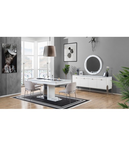 Salle à manger PARS blanc et effet marbre