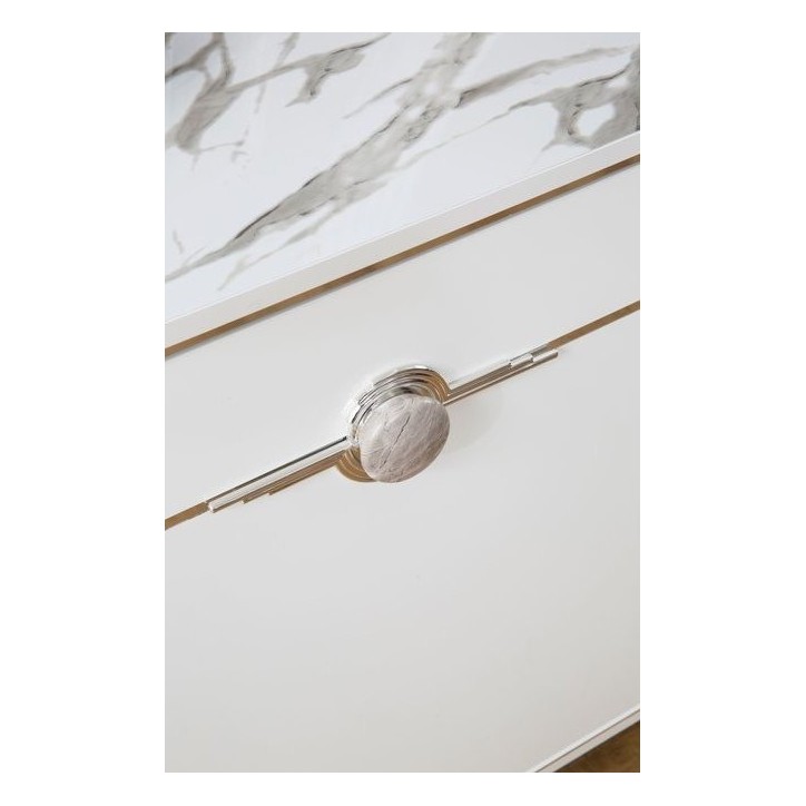 Salle à manger PARS blanc et effet marbre