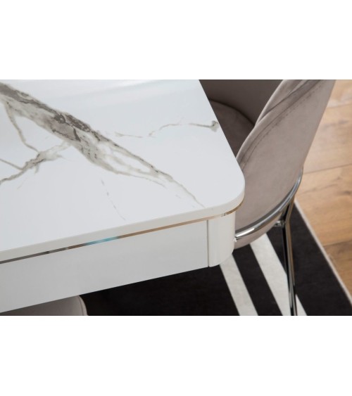 Salle à manger PARS blanc et effet marbre
