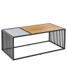 table basse ARCHITECTURE 100 cm au style chêne sauvage et verre fumé