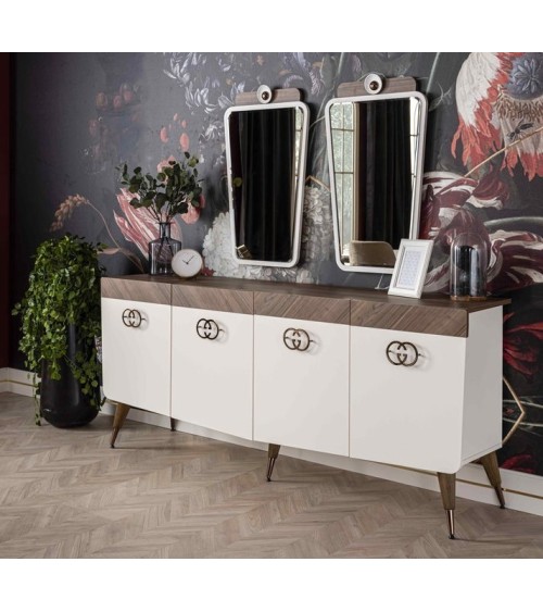 Salle à manger GALATA blanc et bois