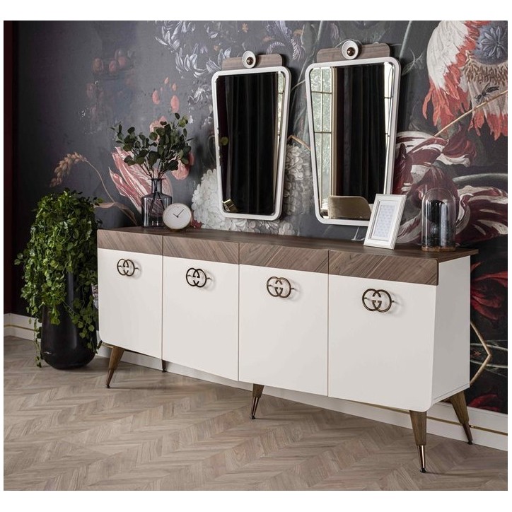 Salle à manger GALATA blanc et bois