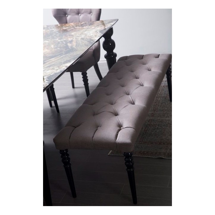 Salle à manger ANKARA noir et motif marbre