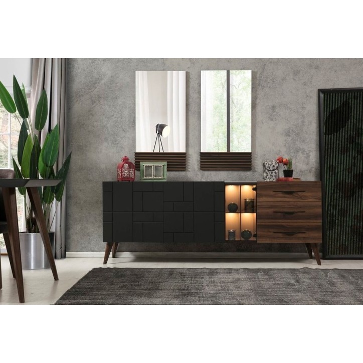 Buffet ASOS NOIR + miroir 208 cm