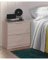 Comodino a 2 cassetti in rovere 38 x 45 x 34 cm