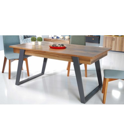 Salle à manger RIEKA bois et gris