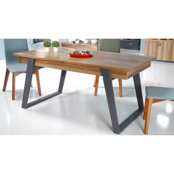 Salle à manger RIEKA bois et gris