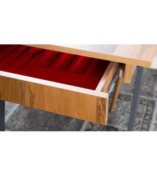 Salle à manger RIEKA bois et gris