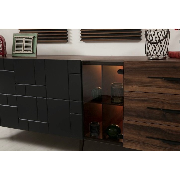 Buffet ASOS NOIR + miroir 208 cm