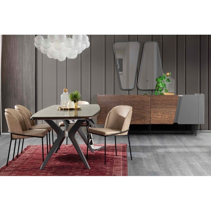 Salle à manger NAVONA bois et gris