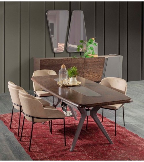 Salle à manger NAVONA bois et gris