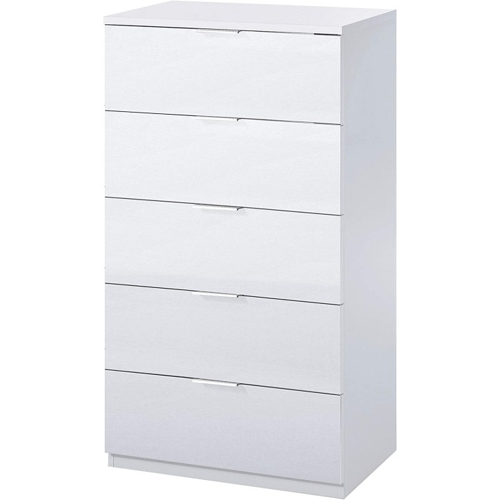 Commode 5 tiroirs blanc artik 60 x 110 x 40 cm