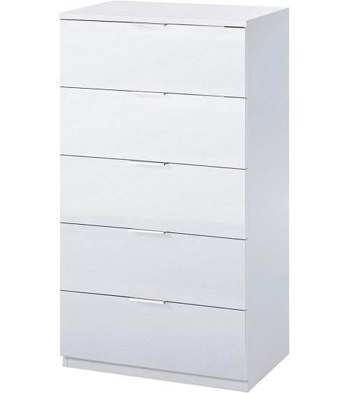 Commode 5 tiroirs blanc artik 60 x 110 x 40 cm