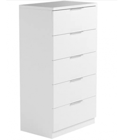 Commode 5 tiroirs blanc artik 60 x 110 x 40 cm