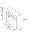 Bureau / Console Extensible 99 cm chêne canadian-blanc artik