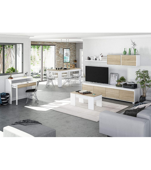 Scrivania / Consolle allungabile 99 cm rovere bianco canadese artik