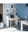 Bureau / Console Extensible 99 cm chêne canadian-blanc artik