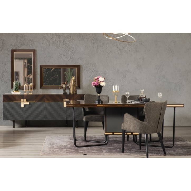 Salle à manger LOC bois et anthracite