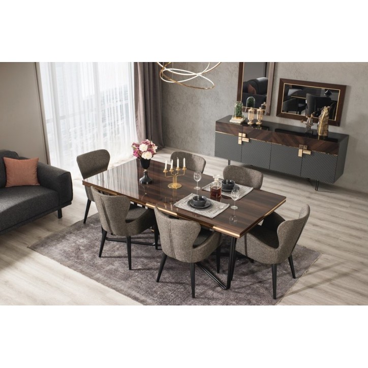 Salle à manger LOC bois et anthracite