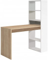 Bureau + étagère intégrée 120 x 144 cm blanc artik-chêne canadian